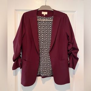 Skies are Blue Raja Collarless Blazer - Maroon
